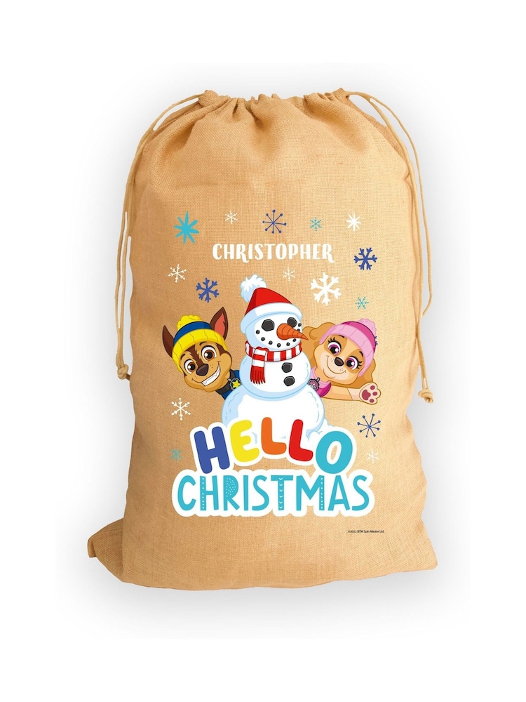 Personalised Paw Patro Christmas Hessian Sack by Character World - Image 5 of 5