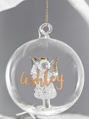 Personalised Christmas Glass Angel Bauble by PMC - Image 3 of 3