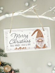 Personalised Christmas Gonk Wooden Sign by PMC - Image 1 of 3