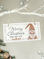 Personalised Christmas Gonk Wooden Sign by PMC - Image 3 of 3