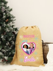 Personalised Barbie Christmas  Hessian Sack by Character World - Image 2 of 5