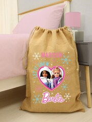 Personalised Barbie Christmas  Hessian Sack by Character World - Image 4 of 5