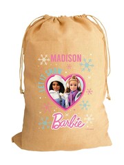 Personalised Barbie Christmas  Hessian Sack by Character World - Image 5 of 5