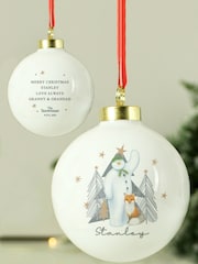 Personalised The Christmas Snowman Bauble Exclusive To Next by PMC - Image 1 of 3