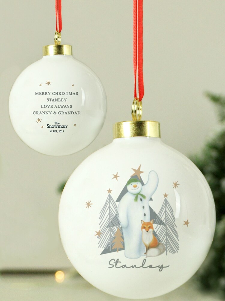Personalised The Christmas Snowman Bauble Exclusive To Next by PMC - Image 1 of 3