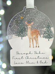 Personalised A Winter's Night Acrylic Snowglobe Christmas Decoration by PMC - Image 1 of 3