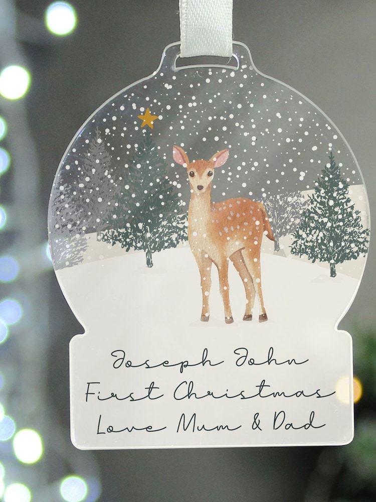 Personalised A Winter's Night Acrylic Snowglobe Christmas Decoration by PMC - Image 1 of 3