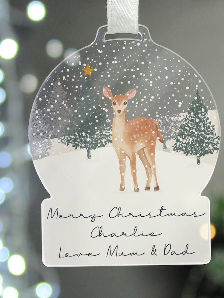 Personalised A Winter's Night Acrylic Snowglobe Christmas Decoration by PMC - Image 2 of 3