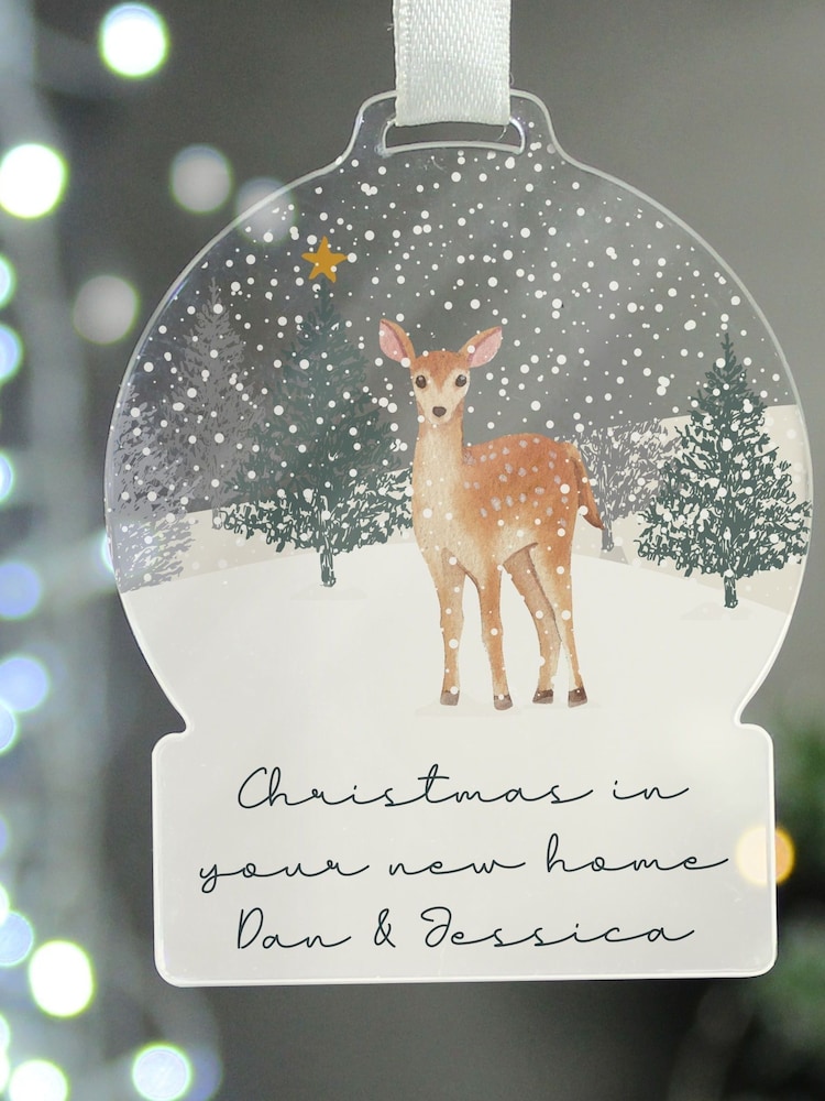 Personalised A Winter's Night Acrylic Snowglobe Christmas Decoration by PMC - Image 3 of 3