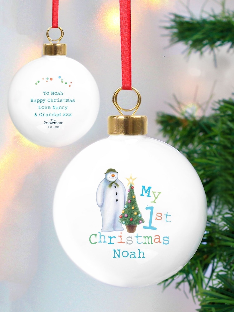 Personalised The Snowman My 1st Christmas Bauble by PMC - Image 1 of 3