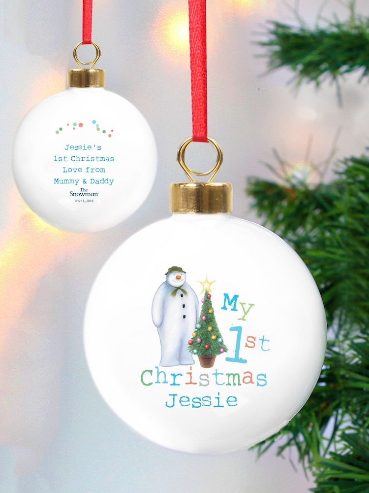 Personalised The Snowman My 1st Christmas Bauble by PMC - Image 2 of 3