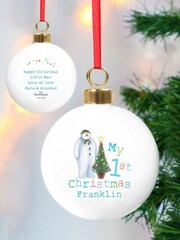 Personalised The Snowman My 1st Christmas Bauble by PMC - Image 3 of 3