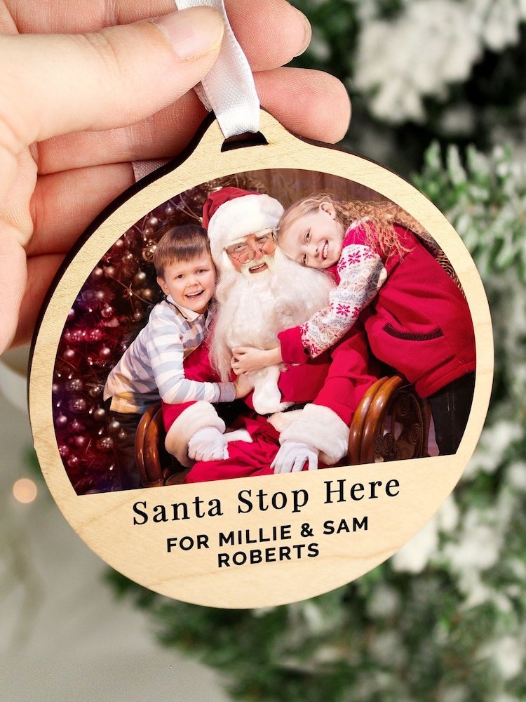 Personalised Photo Upload Wooden Christmas Bauble by PMC - Image 3 of 3