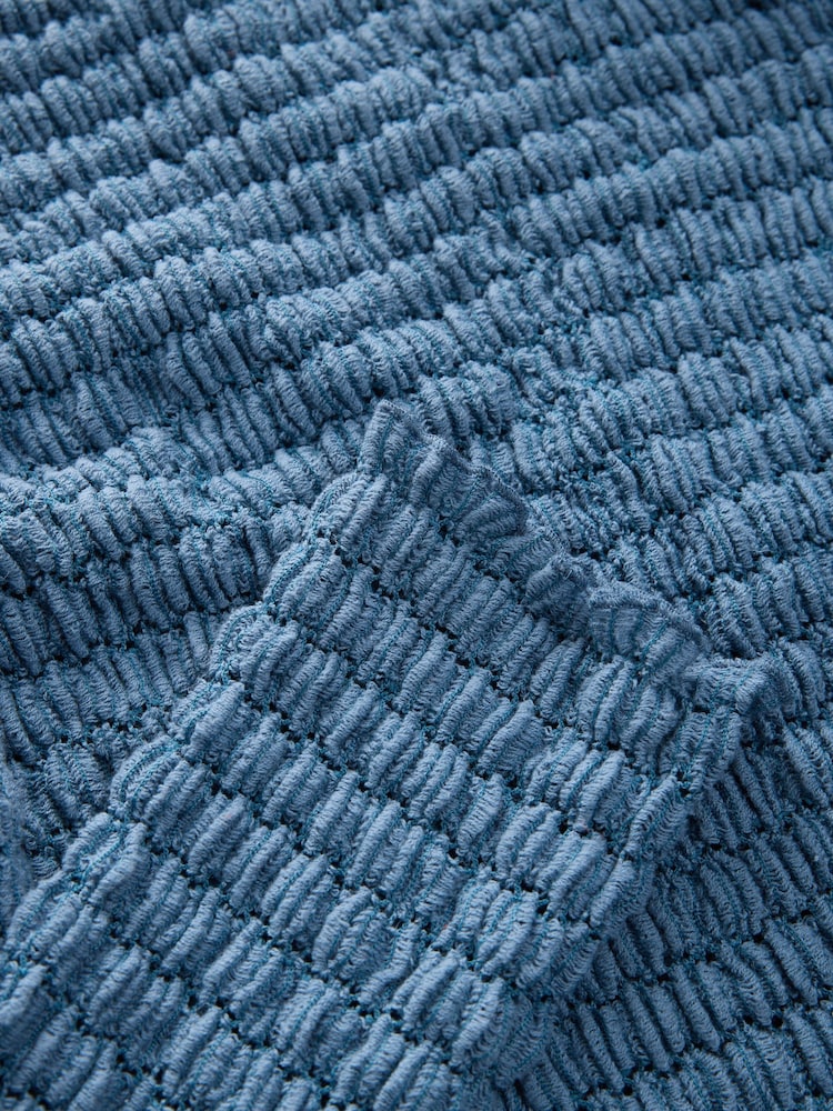 Blue Long Sleeve Textured Top - Image 8 of 8