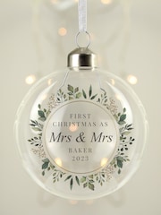Personalised First Married Christmas Glass Bauble by PMC - Image 3 of 3