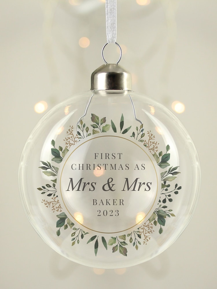 Personalised First Married Christmas Glass Bauble by PMC - Image 3 of 3 Personalised First Married Christmas Glass Bauble by PMC - Image 3 of 3