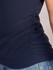 Navy Sleeveless Drape Top - Image 5 of 8