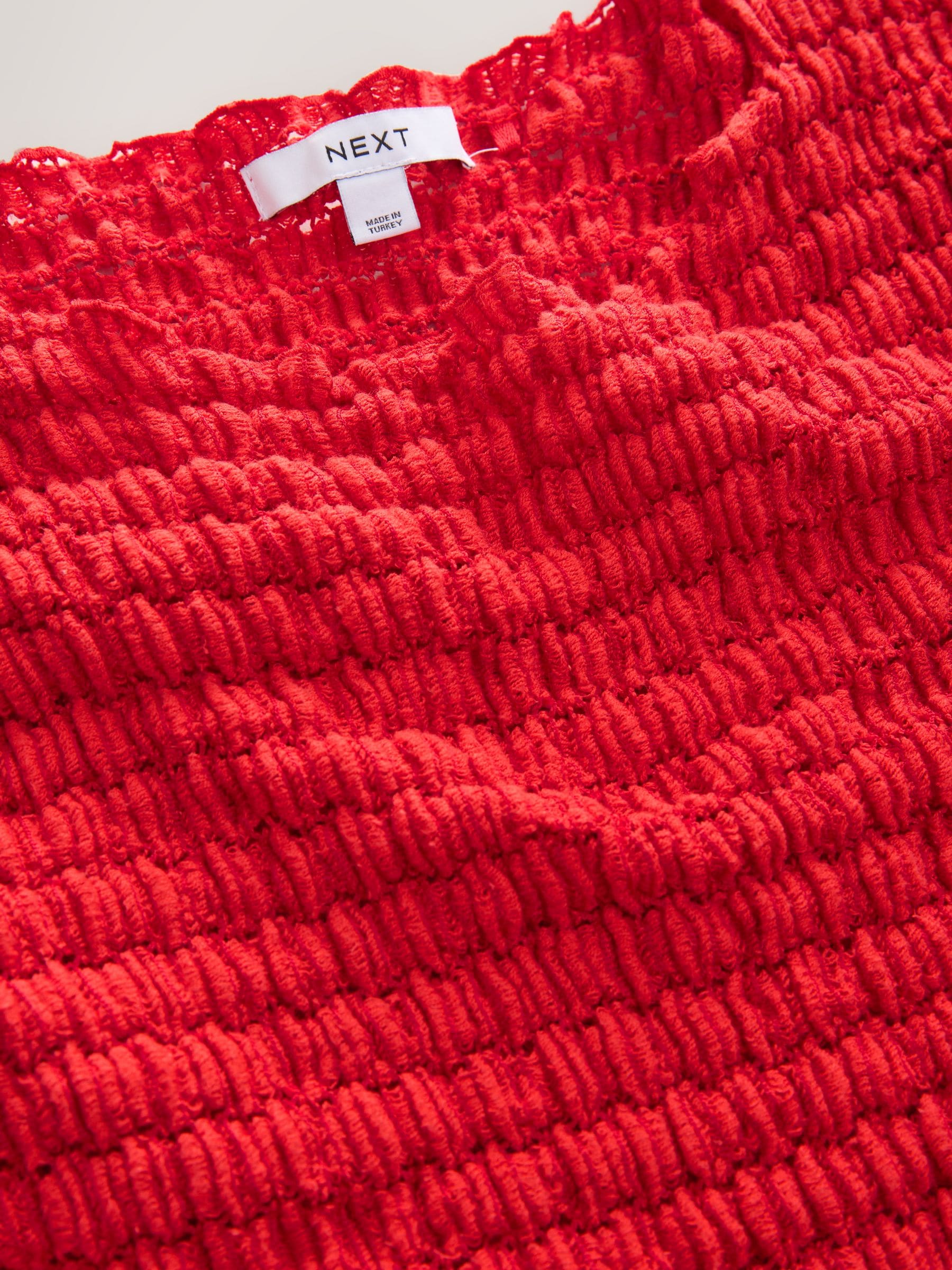 Buy Red Long Sleeve Textured Top from Next Canada