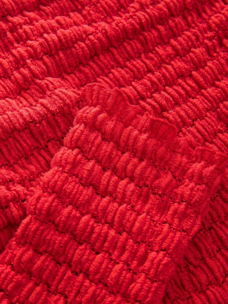 Red Long Sleeve Textured Top - Image 8 of 8