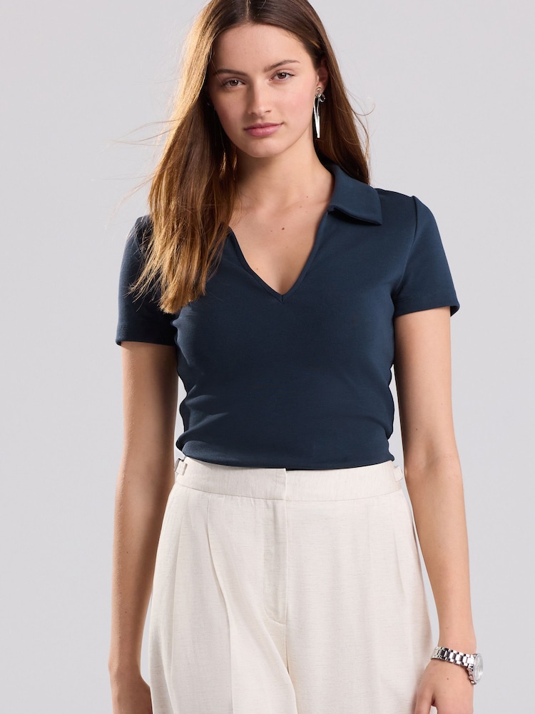 Marineblau - Kurzärmliges Polo-Shirt - Bild 1 von 7 Marineblau - Kurzärmliges Polo-Shirt - Bild 1 von 7
