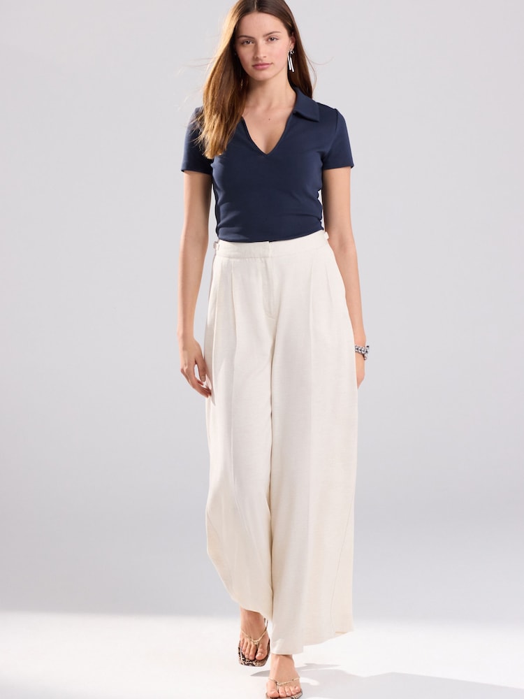 Navy Short Sleeve Polo Top - Image 2 of 7