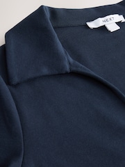 Navy Short Sleeve Polo Top - Image 6 of 7