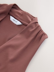 Dark Pink Soft Touch Polyamide Deep V-Neck Sleeveless Top - Image 7 of 7