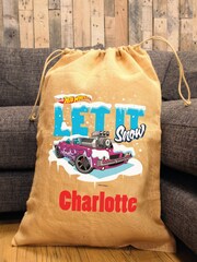 Personalised Hot Wheels Hessian Christmas Sack by Character World - Image 2 of 5