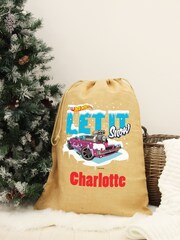 Personalised Hot Wheels Hessian Christmas Sack by Character World - Image 3 of 5