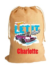 Personalised Hot Wheels Hessian Christmas Sack by Character World - Image 5 of 5