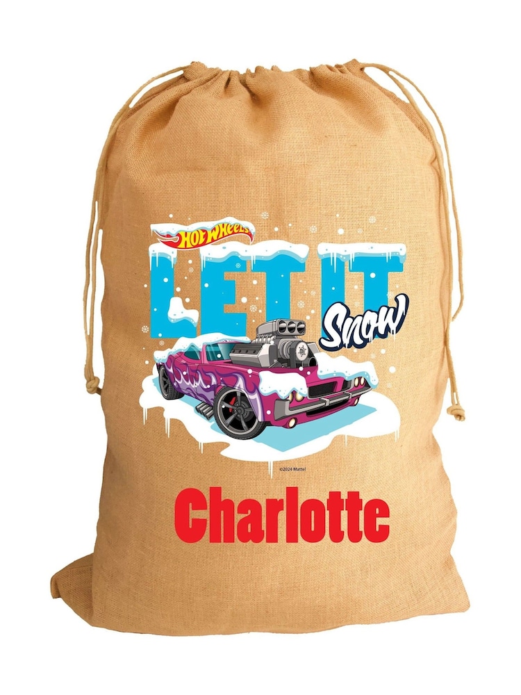 Personalised Hot Wheels Hessian Christmas Sack by Character World - Image 5 of 5