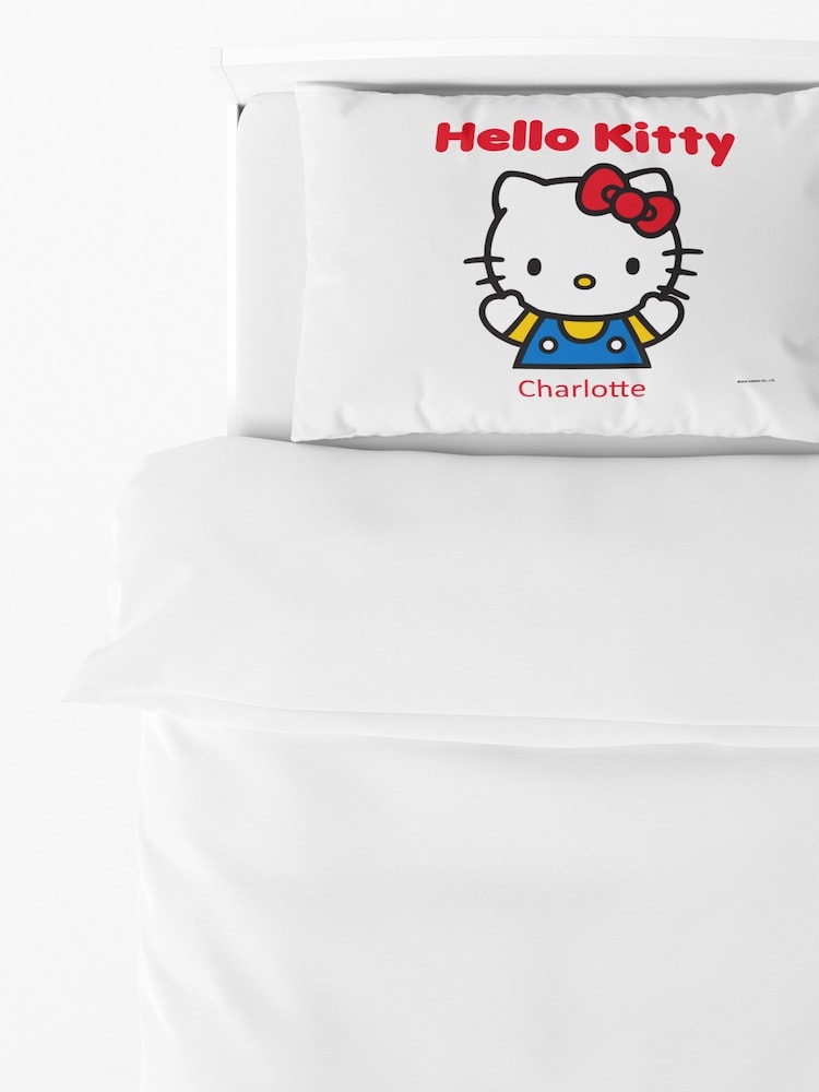 100% Egyptian Cotton Personalised Hello Kitty Pillowcase by Character World - Image 2 of 3