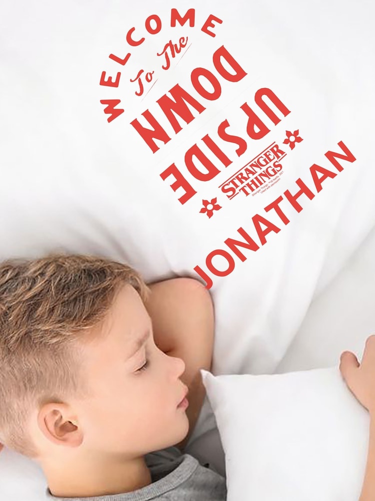 100% Egyptian Cotton Personalised Stranger Things Pillowcase by Character World - Image 1 of 4