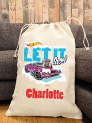 Personalised Hot Wheels hessian Christmas Sack by Character World - Image 1 of 4