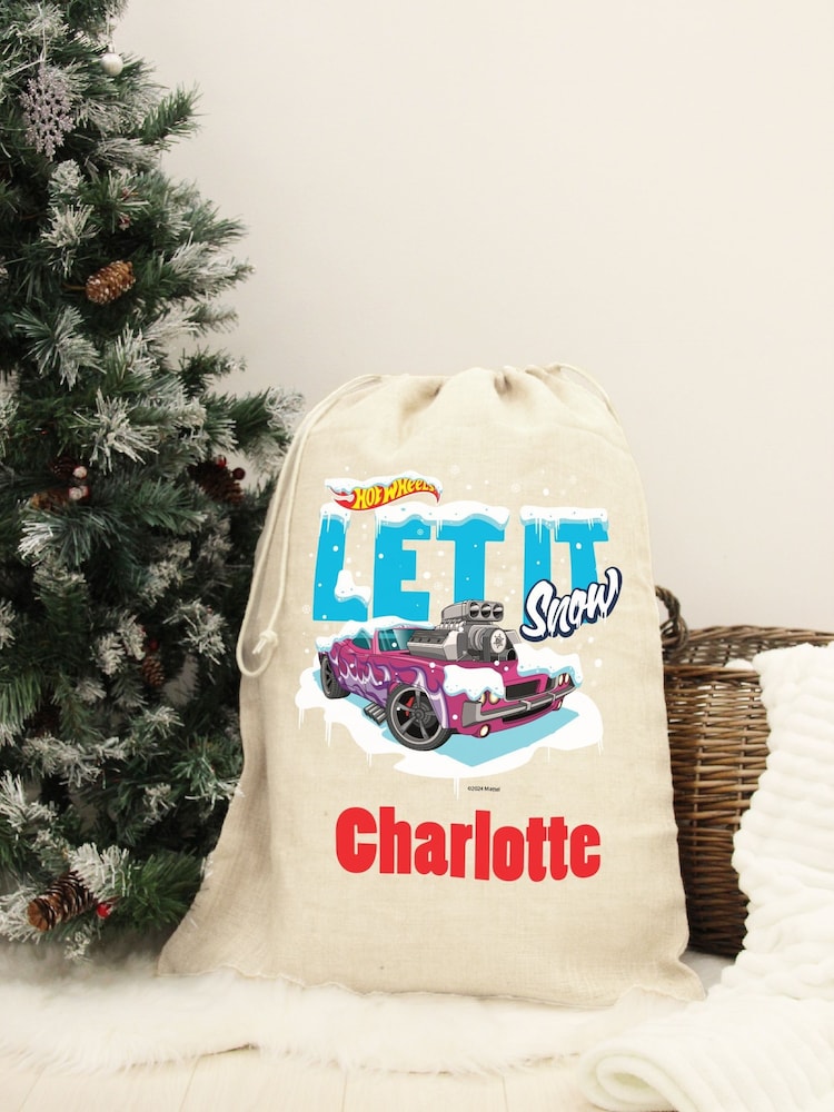 Personalised Hot Wheels hessian Christmas Sack by Character World - Image 2 of 4