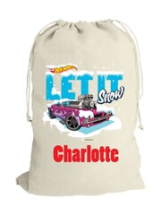 Personalised Hot Wheels hessian Christmas Sack by Character World - Image 4 of 4