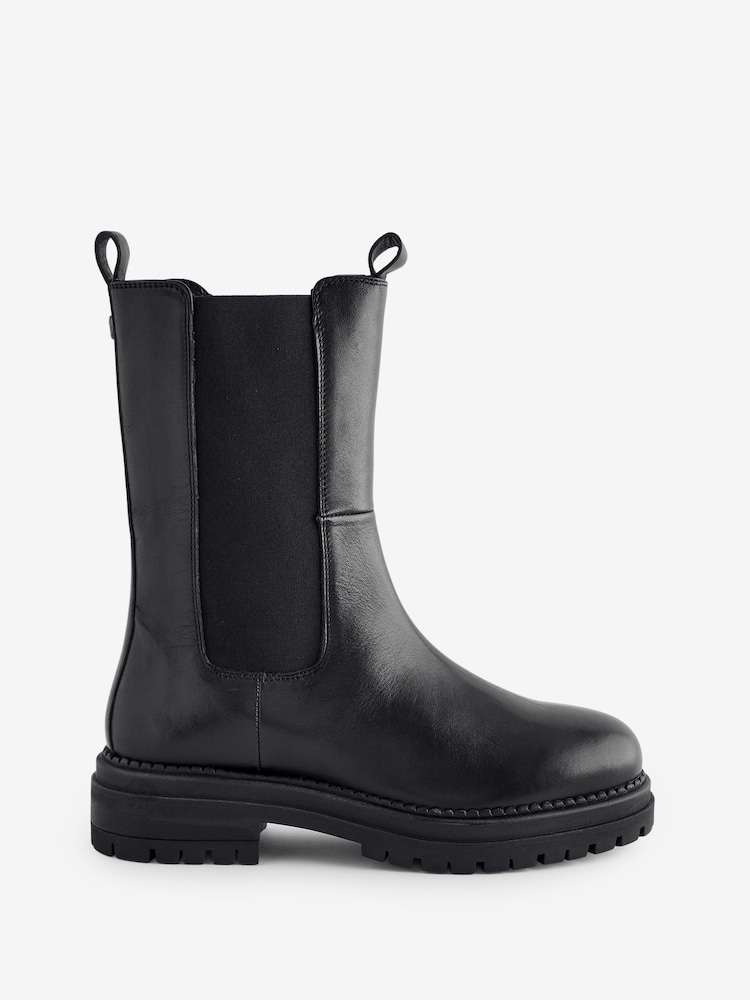 Moda in Pelle Giala Mid Calf Chunky Chelsea črna gležnjarji - Slika 1 iz 4 Moda in Pelle Giala Mid Calf Chunky Chelsea črna gležnjarji - Slika 1 iz 4