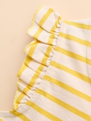 Yellow & White - Joules Butterfly Frill Sleeve Vest - Imagen 3 de 4