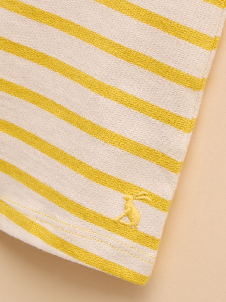 Yellow & White - Joules Butterfly Frill Sleeve Vest - Imagen 4 de 4