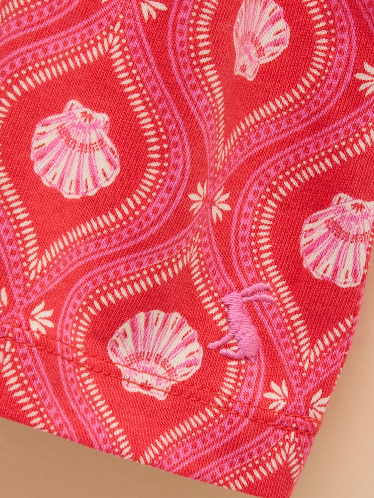 Joules Gracie Pink Shirred Short Sleeve Top - Image 3 of 4