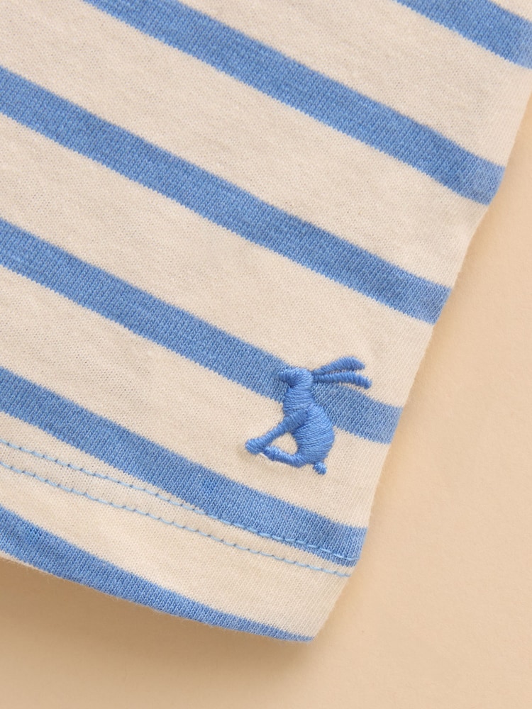 Joules Butterfly Blue & White Frill Sleeve Vest - Image 4 of 4