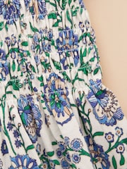 Azul - Joules Gracie Shirred Short Sleeve Top - Imagen 5 de 7
