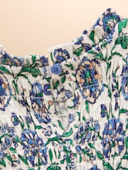 Azul - Joules Gracie Shirred Short Sleeve Top - Imagen 7 de 7