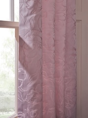 Lipsy Pink Eyelet Paige Floral Print Jacquard Curtains - Image 2 of 4