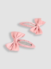 JoJo Maman Bébé Pink Bow Hair Clips 2 Pack - Image 2 of 3