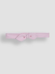 JoJo Maman Bébé Pink Cotton Collared 2-Piece Embroidered Sleepsuit and Headband Set - Image 4 of 4