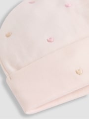 JoJo Maman Bébé Cream Cotton 2-Piece Embroidered Sleepsuit and Hat Set - Image 8 of 9