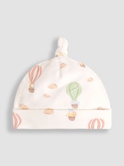 JoJo Maman Bébé Cream Cotton 2-Piece Baby Hat and Mittens Set - Image 3 of 5