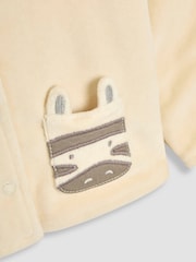 JoJo Maman Bébé Stripe Footed Sleepsuit and Velour Jackets Set 2 Piece - Image 6 of 7