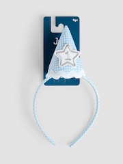 JoJo Maman Bébé Gingham Birthday Hat Headband - Image 1 of 3
